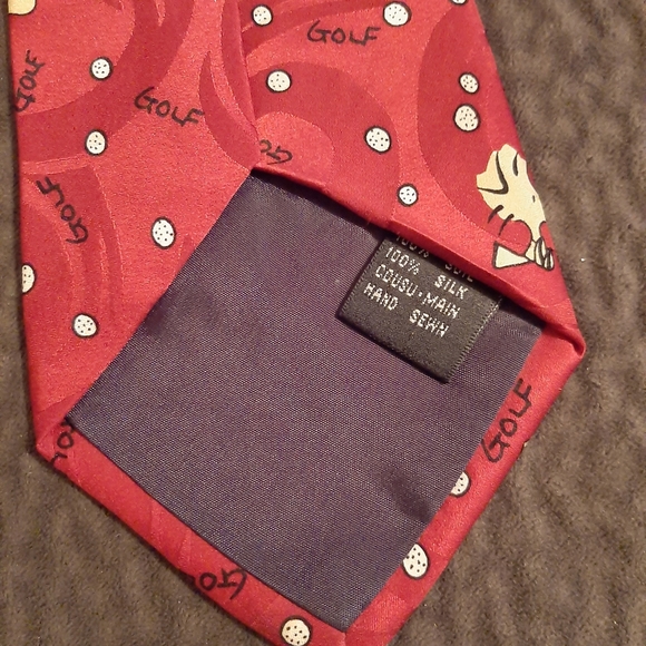 Vintage SnoopyPeanuts Golf Silk Tie - Picture 5 of 6